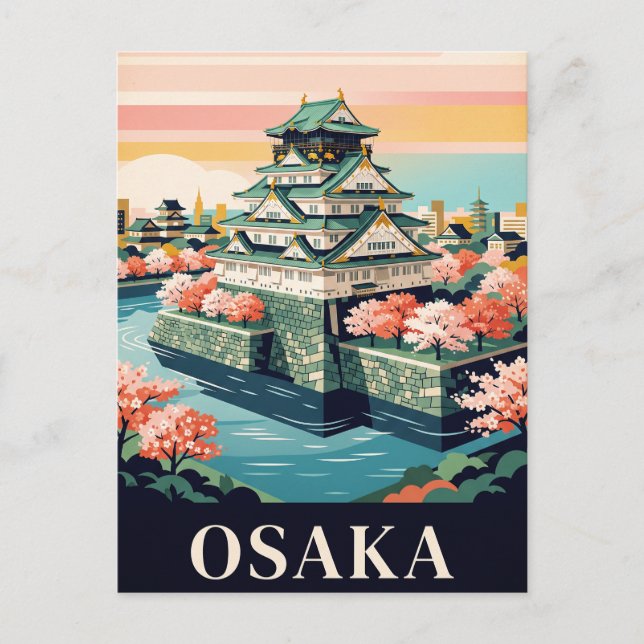 Vintage resehandlingspostkort | OSAKA Vykort (Framsida)