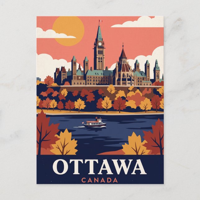 Vintage resehandlingspostkort Ottawa Kanada Vykort (Framsida)