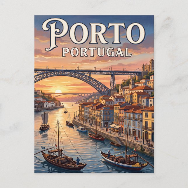 Vintage resehandlingspostkort Porto Vykort (Framsida)