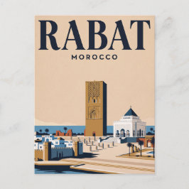 Vintage resehandlingspostkort | Rabat, Marocko Vykort