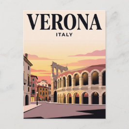 Vintage resehandlingspostkort | Verona, Italien Vykort