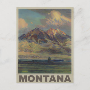 Vintage resehandlingstryck från Montana Vykort