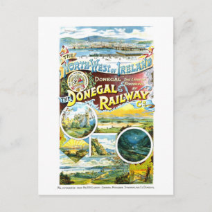 Vintage resemaffisch för Donegal Railway Co. Vykort