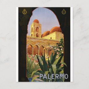 Vintage Resemål Palermo Italien Vykort