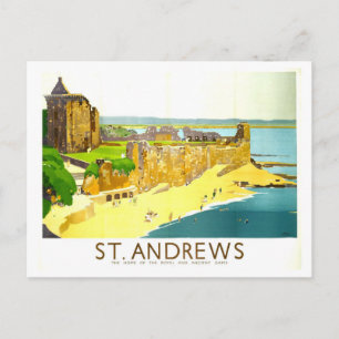 Vintage resemalj för St. Andrews i Skottland Vykort