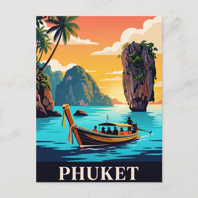 Vintage Resemaljkort | PHUKET Vykort (Framsida)