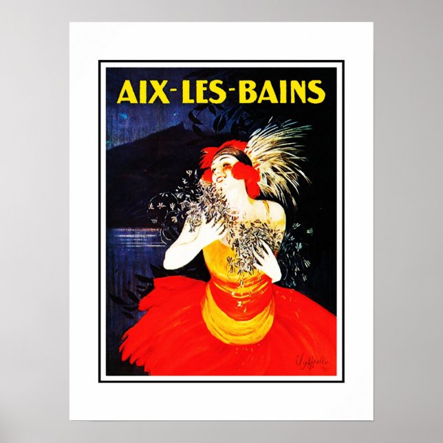 Vintage resemålning Aix Les Bains Poster (Framsidan)
