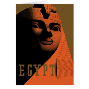 Vintage resemålning med Sfinxen, Egypten, Afrika Hälsningskort