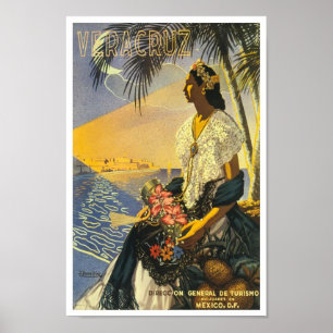 Vintage resemålning Veracruz Poster