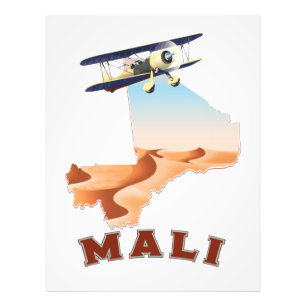 Vintage-resemapp över Mali Fototryck