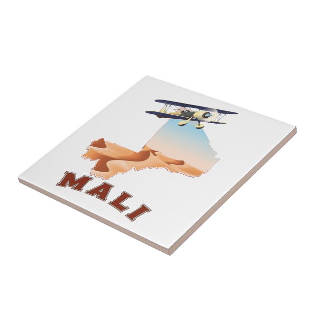 Vintage-resemapp över Mali Kakelplatta (Sidan)