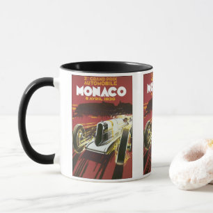 Vintage resemotivaffisch, Monaco Grand Prix billop Mugg