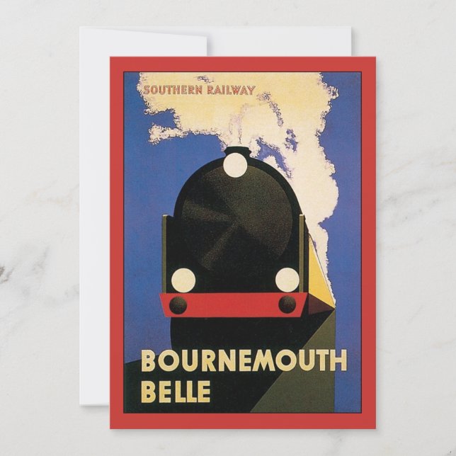 Vintage reseplakat, Bournemouth Belle-tåg (Framsida)