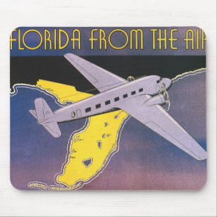 Vintage reseplakat, Florida från luften flygplan Musmatta