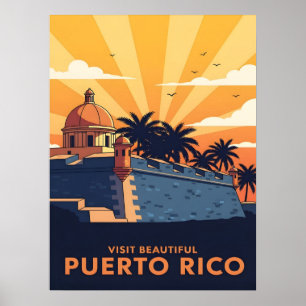 Vintage reseplakat för Puerto Rico Poster