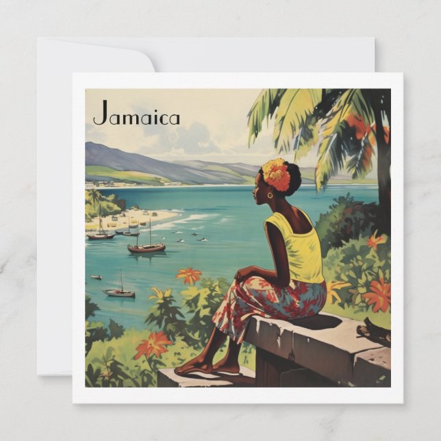 Vintage reseplakat Jamaicansk kvinna  (Framsida)