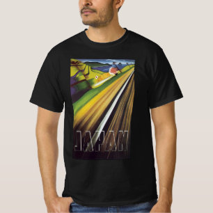 Vintage reseplakat Japan, japansk tåg järnväg T Shirt