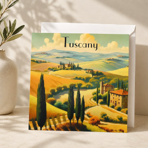 Vintage reseplakat Tuscany landsbygd