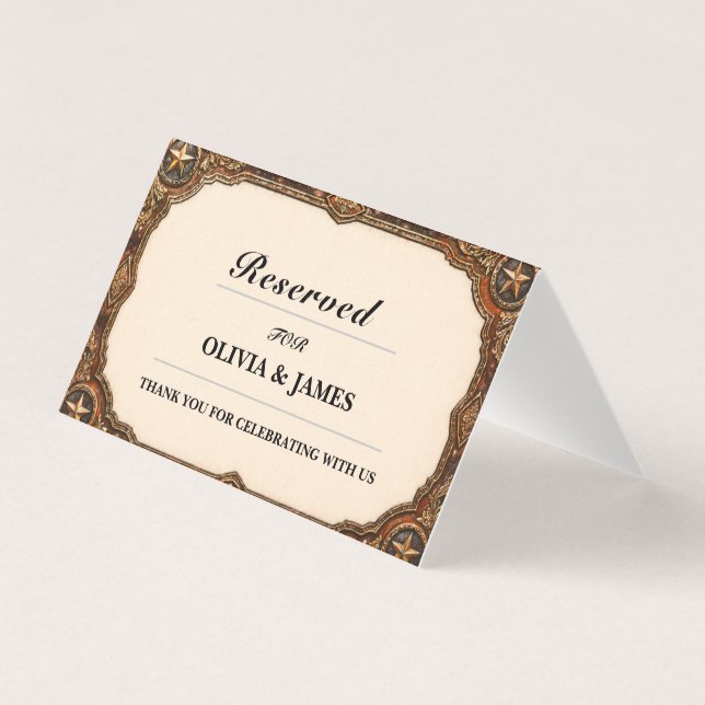 Vintage Reserved Seating Card Kort (Framsida)