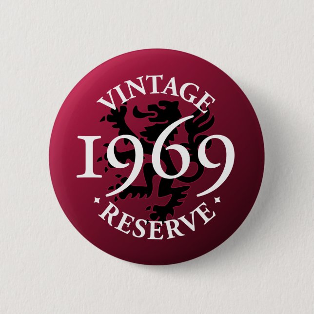 Vintage reserverar Pinback 1969 knäppas Knapp (Framsida)