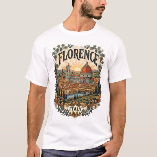 Vintage reseskjorta Florence Italien Herr T Shirt