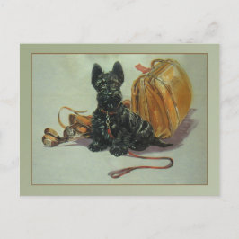 Vintage Reseskottlandsterrier Hund Postkort Vykort