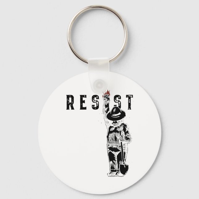Vintage Resistent Bear Graphic Distress Retro Stil Nyckelring (Framsida)