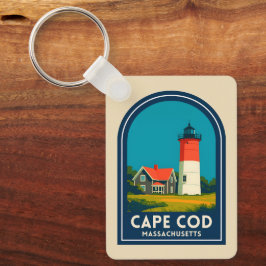 Vintage Reskapsejl Cape Cod Nauset Lighthouse Retr Nyckelring