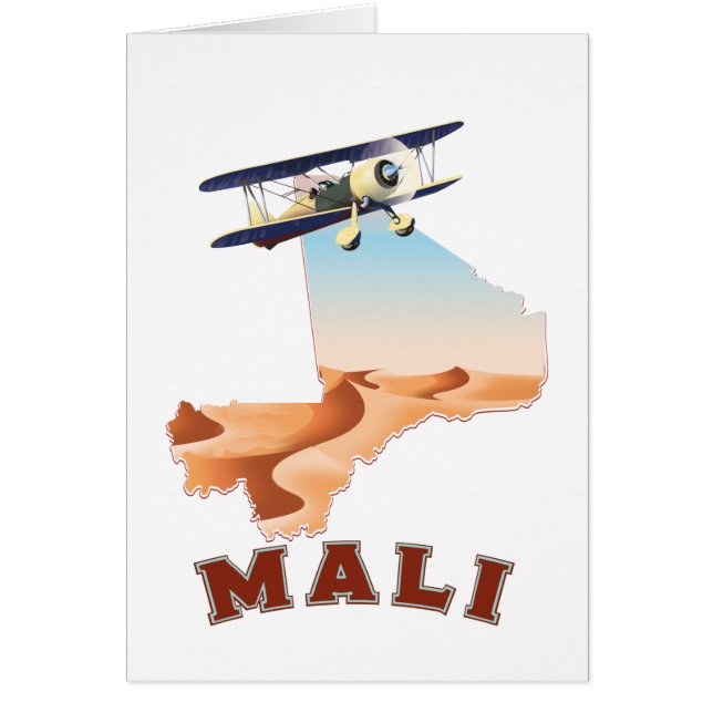 Vintage-reskarta över Mali Hälsningskort (Framsidan)