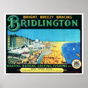 Vintage resor Advert Bridlington England 1890's Poster