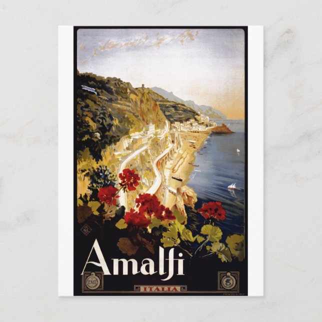 Vintage Resor Affisch Reklambild Uttryck Vykort (Framsida)