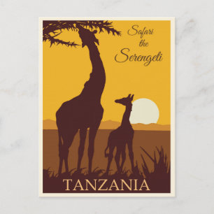 Vintage resor Afrika Tanzania Safari Vykort