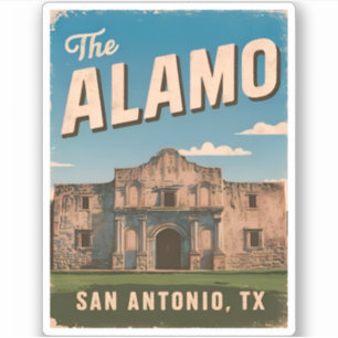Vintage resor Alamo Texas Retro Graphic Klistermärken