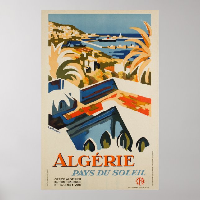 Vintage resor - Algeriet - NordAfrikan Poster (Framsidan)