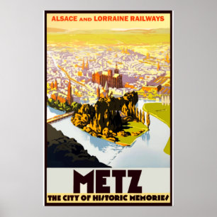 Vintage resor-Alsace-Frankrike-Poster Poster