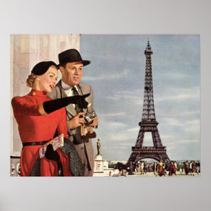 Vintage resor - Älskare i Paris Poster