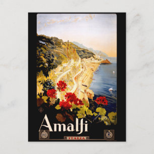 vintage resor Amalfi Italien Kusten Vykort