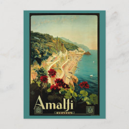 vintage resor, Amalfi Italienska Kusten Beach Vykort