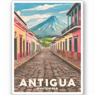 Vintage resor Antigua Guatemala Retro Scenia Klistermärken