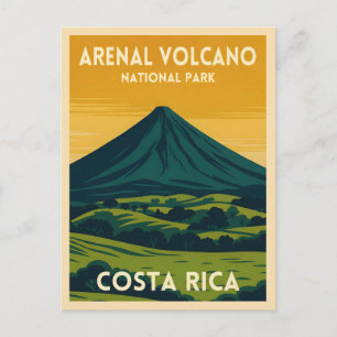 Vintage resor Arenal Volcano Costa Rica Liggande Vykort