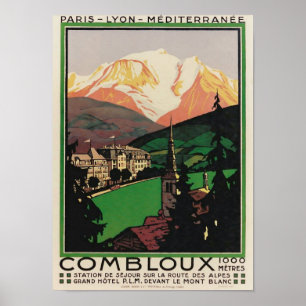 Vintage resor Art Deco Poster Combloux, Frankrike