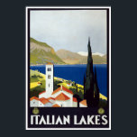 Vintage resor Art Deco Poster italienska Sjöar<br><div class="desc">Italienska Sjöar erbjuder en del av allt. söt städer och byar som härjade på vatten kant,  en bakgrund av berg,  bra byggnad och,  naturligtvis,  bedövande landskap,  som ni alla ser från denna vintage konst-deco poster.</div>