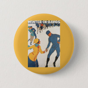 Vintage resor, Art Deco, Winter Davos Schweiz Knapp