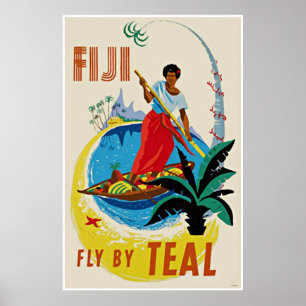 Vintage resor Art Poster Oceanic Fiji