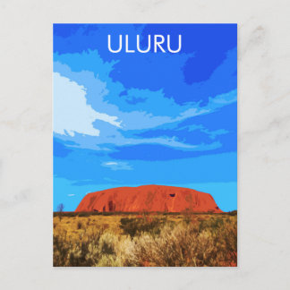 Vintage resor Art Uluru Australiens vykort
