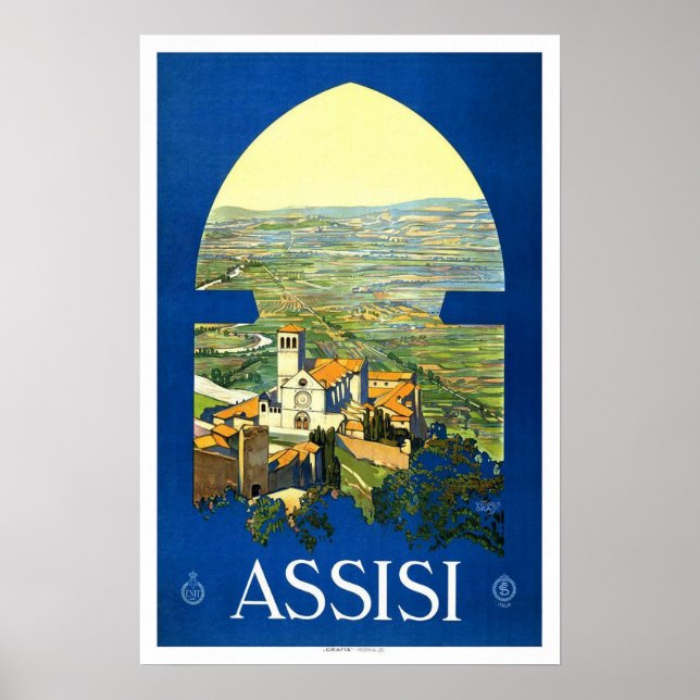 Vintage resor,Assisi Poster (Framsidan)
