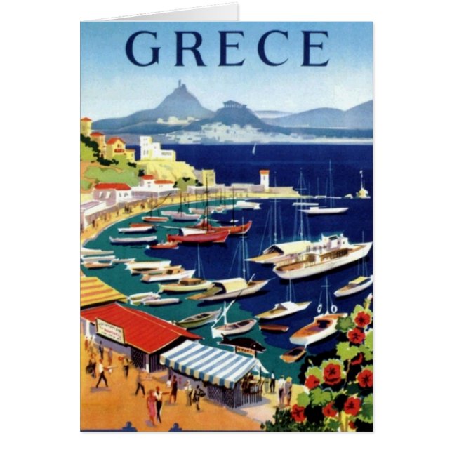 Vintage resor Aten Grekland Hälsningskort (Framsidan)