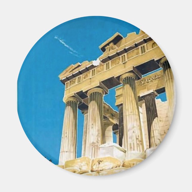 Vintage resor Aten Grekland Parthenon Temple Magnet (Framsidan)