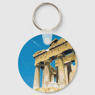 Vintage resor Aten Grekland Parthenon Temple Nyckelring
