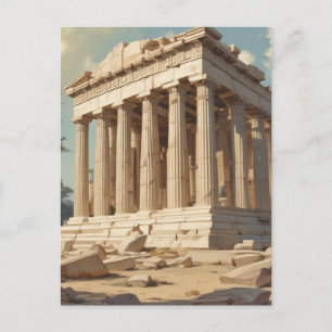 Vintage resor Aten Grekland Parthenon Temple Vykort
